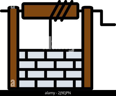Icône de puits. Contour gras modifiable avec Color Fill Design. Illustration vectorielle. Illustration de Vecteur