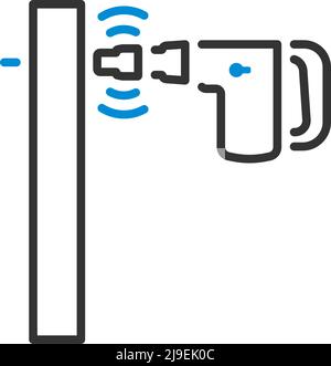 Icône de plaque de perçage du perforateur. Contour gras modifiable avec Color Fill Design. Illustration vectorielle. Illustration de Vecteur