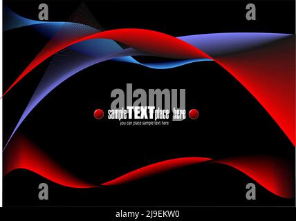 Arrière-plan futuriste abstrait noir-rouge-bleu avec. Illustration du vecteur de couleur 2D Illustration de Vecteur