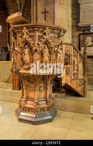 Cathédrale de Sheffield Pulpit Banque D'Images