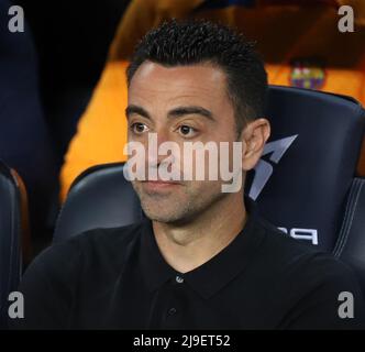 Sabadell, Barcelone, Espagne. 22nd mai 2022. Barcelone Espagne 22.05.2022 Xavi Hernandez (FC Barcelone) regarde pendant la Liga Santander entre le FC Barcelone et Villarreal CF au Camp Nou le 22 mai 2022 à Barcelone. (Credit image: © Xavi Urgeles/ZUMA Press Wire) Credit: ZUMA Press, Inc./Alamy Live News Banque D'Images