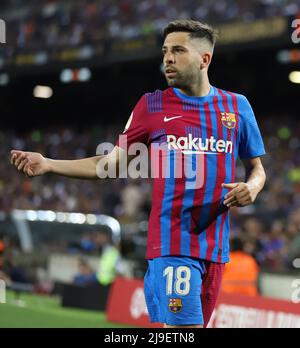 Sabadell, Barcelone, Espagne. 22nd mai 2022. Barcelone Espagne 22.05.2022 Jordi Alba (FC Barcelone) regarde pendant la Liga Santander entre le FC Barcelone et Villarreal CF au Camp Nou le 22 mai 2022 à Barcelone. (Credit image: © Xavi Urgeles/ZUMA Press Wire) Credit: ZUMA Press, Inc./Alamy Live News Banque D'Images