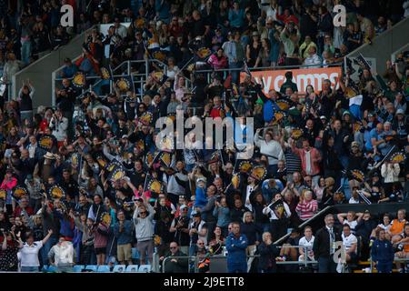 Exeter, Devon, Royaume-Uni. 22nd mai 2022. Les fans d'Exeter Chiefs fêtent leur victoire et se rendent à la finale du Premier 15s à Worcester Women's Allianz Premier semi final - Exeter Chiefs Women / Bristol Bears Women - Dimanche 22nd Mai 2022 - Sandy Park - Exeter, Dimanche 22 Mai, 2022 - Sandy Park - Exeter - Royaume-Uni crédit photo obligatoire: Martin Edwards crédit: Martin Edwards/Alay Live News Banque D'Images