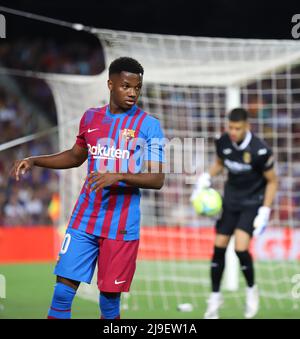 Sabadell, Barcelone, Espagne. 22nd mai 2022. Barcelone Espagne 22.05.2022 Ansu Fati (FC Barcelone) regarde pendant la Liga Santander entre le FC Barcelone et Villarreal CF au Camp Nou le 22 mai 2022 à Barcelone. (Credit image: © Xavi Urgeles/ZUMA Press Wire) Credit: ZUMA Press, Inc./Alamy Live News Banque D'Images