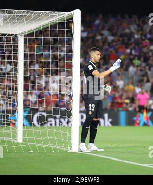 Sabadell, Barcelone, Espagne. 22nd mai 2022. Barcelone Espagne 22.05.2022 Geronimo Rulli (Villarreal CF) gestes pendant la Liga Santander entre le FC Barcelone et Villarreal CF au Camp Nou le 22 mai 2022 à Barcelone. (Credit image: © Xavi Urgeles/ZUMA Press Wire) Credit: ZUMA Press, Inc./Alamy Live News Banque D'Images