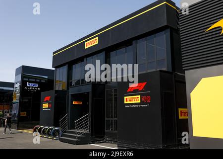 F1 motorhome pendant la Formule 1 Pirelli Grand Premio de Espana 2022, 6th tour du Championnat du monde de Formule 1 FIA 2022, sur le circuit de Barcelone-Catalunya, du 20 au 22 mai 2022 à Montmelo, Espagne - photo: Xavi Bonilla/DPPI/LiveMedia Banque D'Images