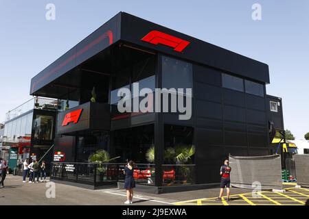 F1 motorhome pendant la Formule 1 Pirelli Grand Premio de Espana 2022, 6th tour du Championnat du monde de Formule 1 FIA 2022, sur le circuit de Barcelone-Catalunya, du 20 au 22 mai 2022 à Montmelo, Espagne - photo: Xavi Bonilla/DPPI/LiveMedia Banque D'Images