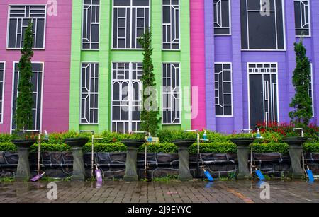 Façades multicolores du bâtiment Banque D'Images