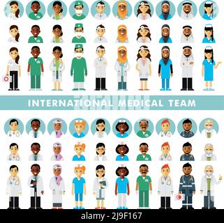 Groupe de médecins, infirmières, personnel médical. Consultation médicale et diagnostic Illustration de Vecteur