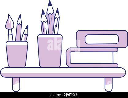 Outils d'artiste élément vectoriel de couleur semi-plat Illustration de Vecteur