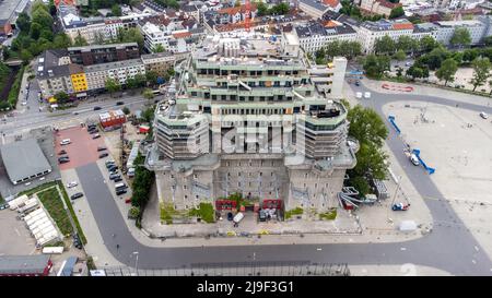 Feldstraße Bunker Flakturm IV, St Pauli Flak Bunker, Hambourg, Allemagne Banque D'Images