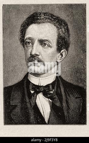 Lithographie de Ferdinand Lassalle datant du 19th siècle. Ferdinand Lassalle (1825 – 1864) était un juriste, philosophe, socialiste et politique prussien-allemand Banque D'Images