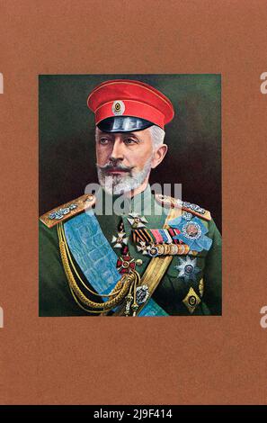 Illustration ancienne du Grand-duc Nicholas Nikolaevitch de Russie (1856-1929). Il était commandant en chef des unités de l'Armée impériale russe sur le ma Banque D'Images