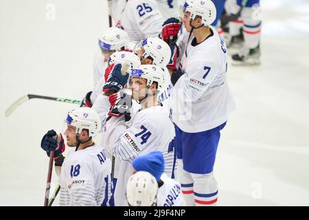 Helsinki, Finlande. 22nd mai 2022. Dans le match SUISSE - FRANCE 5-2 Championnat DU MONDE DE HOCKEY SUR GLACE de l'IIHF Groupe A à Helsinki, Finlande, 22 mai 2022, saison 2021/2022 © Peter Schatz / Alay Live News crédit: Peter Schatz/Alay Live News Banque D'Images