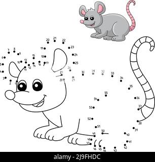 Page de coloriage de souris point à point pour enfants Illustration de Vecteur