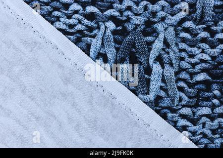 Motif marin sans couture avec tissage en corde et dos en tissu Banque D'Images
