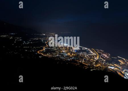 Monte Carlo Monaco, panorama de la ville la nuit Banque D'Images