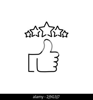 Icône expérience client sur fond blanc. style plat. Icône de satisfaction pour la conception de votre site Web, votre logo, votre application, votre interface utilisateur. expérience professionnelle 5 étoiles s Illustration de Vecteur