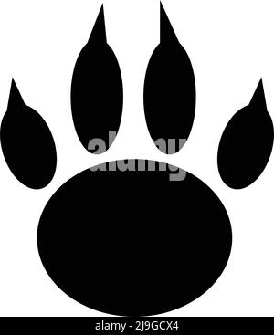 Une icône d'un paw avec une griffe. Vecteur de silhouette. Vecteur modifiable. Illustration de Vecteur
