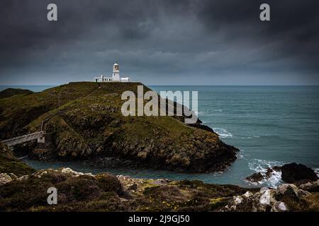 Phare de la tête de trébuchement, pays de Galles Banque D'Images