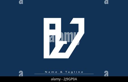 Lettres de l'alphabet initiales Monogram logo AJ , JA Illustration de Vecteur