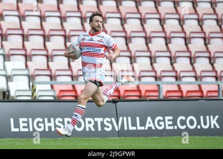 Leigh, Angleterre - 22nd mai 2022 - Joe Mellor, de Leigh Centurions, se classe à l'extérieur pour marquer un match de rugby à XIII championnat de Betfred Leigh Centurions vs Workington Town au stade Leigh Sports Village, Leigh, Royaume-Uni Dean Williams Banque D'Images