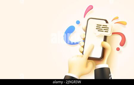 Envoi d'une lettre par téléphone, couvercle de smartphone lumineux en mains pour la communication. Illustration vectorielle Illustration de Vecteur