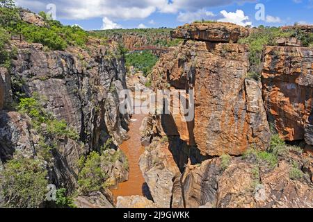 Bourke's Luck Potholes près de Moremela marque le début du Blyde River Canyon / Blyderivierspoort, province de Mpumalanga, Afrique du Sud Banque D'Images