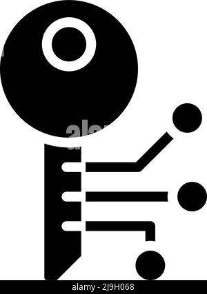 Icône de glyphe noir de chiffrement Illustration de Vecteur