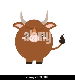 Cercle taureau ferme animal visage icône isolée sur fond blanc. Illustration de Vecteur