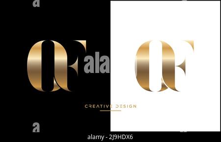 Lettres de l'alphabet OU icône FO logo Vector Illustration de Vecteur