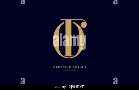 Lettres de l'alphabet OU icône FO logo Vector Illustration de Vecteur