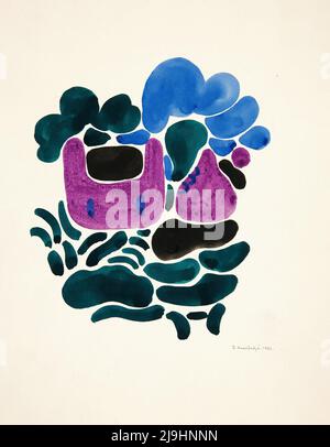 Art par David Kakabadzé - abstraction basée sur les formes florides, III (1921) Banque D'Images