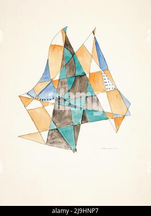 Art par David Kakabadzé - abstraction basée sur Sails, VII (1921) Banque D'Images