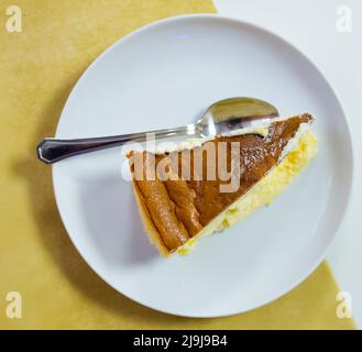 Vue de dessus du cheesecake Banque D'Images