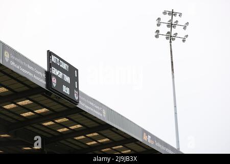 NOTTINGHAM, ANGLETERRE. MAI 23RD 2022. Une vue générale du stade avant le match de la Vanarama National League Play-off entre le comté de Notts et Grimsby Town à Meadow Lane, Nottingham. (Crédit : James HolyOak/Alay Live News) Banque D'Images