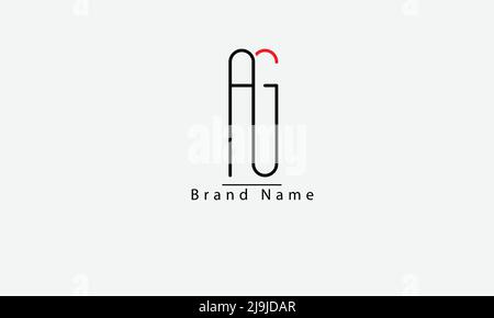 Lettres de l'alphabet initiales Monogram logo AG GA A G. Illustration de Vecteur