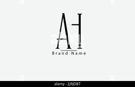 Lettres de l'alphabet initiales Monogram logo AH HA A H Illustration de Vecteur