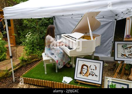 Chelsea Flower Show est de retour après trois ans en raison de la pandémie. Il a l'air fantastique avec tous les jardins et les expositions de fleurs. Un festin floral pour les yeux. Ces photos ont été prises pendant le jour de la presse. Banque D'Images