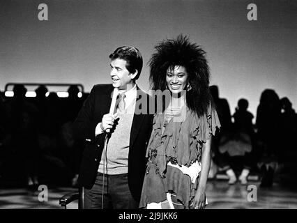 Bonnie Pointer se produit sur American Bandstand, 1985 crédit: Ron Wolfson / Mediapench Banque D'Images