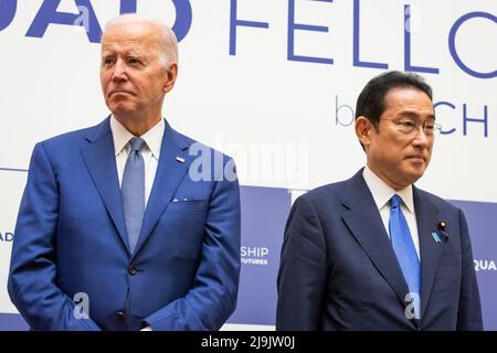 Tokyo, Japon. 24th mai 2022. (LR) le président américain Joe Biden et le premier ministre japonais Fumio Kishida participent à la célébration de la fondation de la bourse Japon-États-Unis-Australie-Inde le 24 mai 2022 à Tokyo, au Japon. (Image de crédit: © POOL via ZUMA Press Wire) Banque D'Images