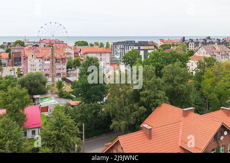 Zelenogradsk vue aérienne photo prise un jour d'été. Oblast de Kaliningrad, Russie Banque D'Images