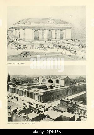 Grand Central Depot; Pennsylvania Railroad Station du livre ' New York Illustrated ' Date de publication 1911 Editeur New York : Success postal Card Co Banque D'Images
