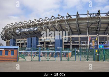 le stade de rugby murrayfield accueille l'équipe de rugby écossaise d'édimbourg, en écosse Banque D'Images