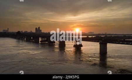 Vue aérienne du pont long bien. Banque D'Images