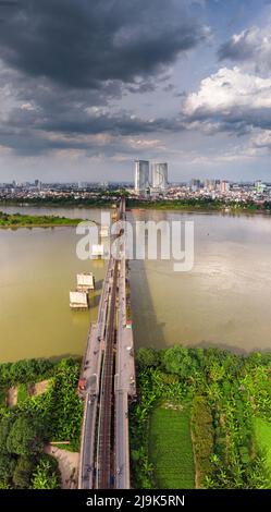 Vue aérienne du pont long bien. Banque D'Images