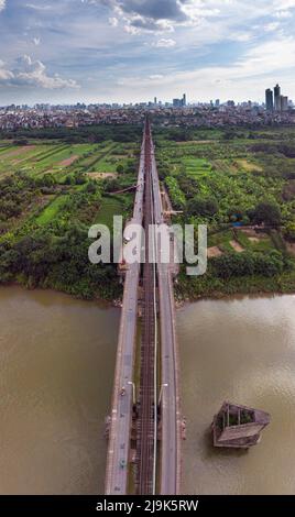 Vue aérienne du pont long bien. Banque D'Images