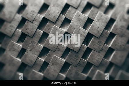 Béton blocs texture fond mur.3D illustration.Abstract ciment design. Banque D'Images