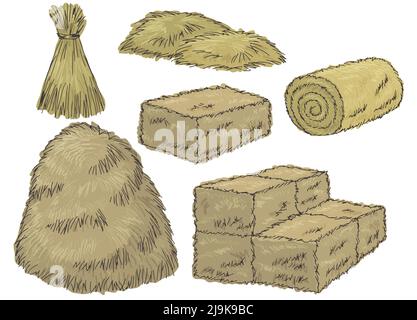 Vecteur d'illustration d'esquisse isolé de couleur graphique de haystack Illustration de Vecteur