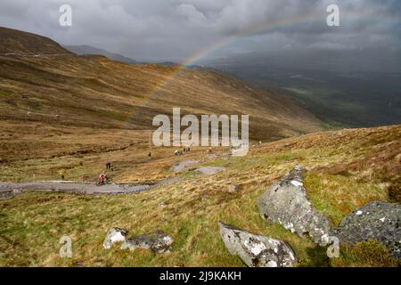 Coupe du monde de fort William 2022 - Valentina Holl à la fin d'un arc-en-ciel pendant la pratique à UCI Mountain Bike World Cup, fort William, Écosse, Royaume-Uni Banque D'Images